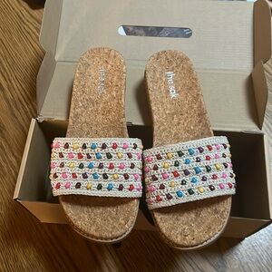 The Sak Mendocino Beaded Crochet Slide Sandals new in box